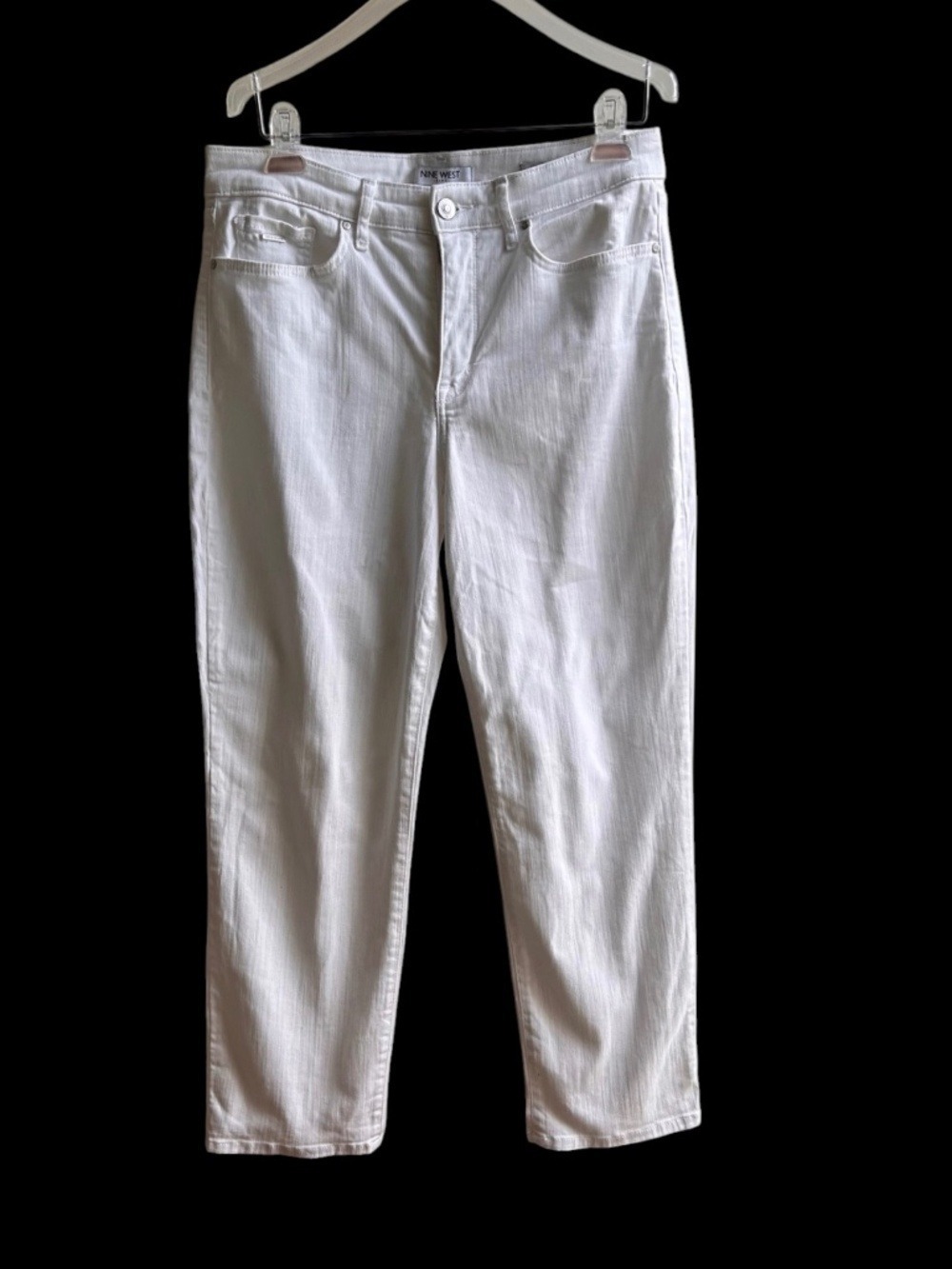 Nine West White Jeans High Rise Straight Ankle 10
